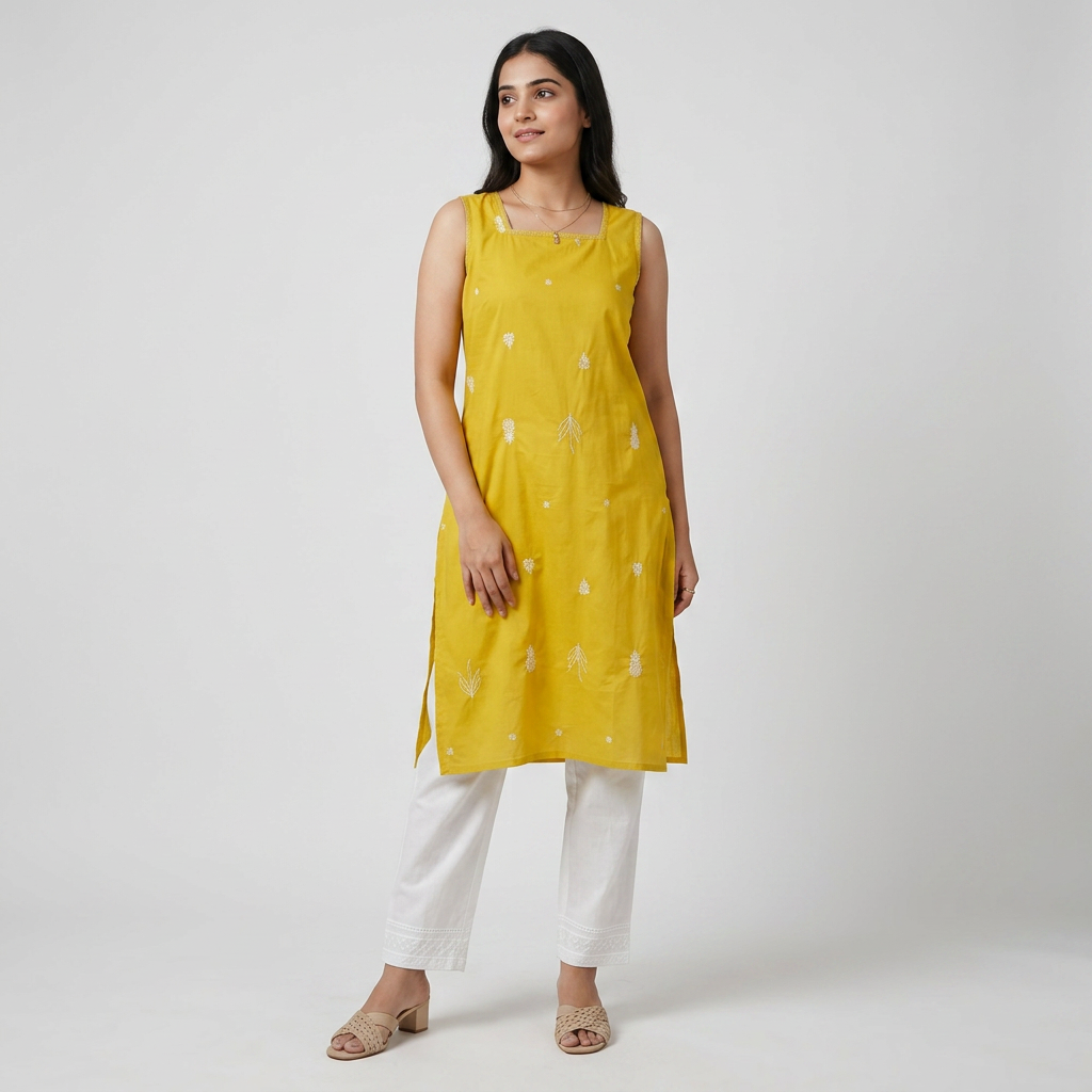 Cotton Embroidered Kurta