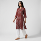 Embroidered Half Placket Long Kurta