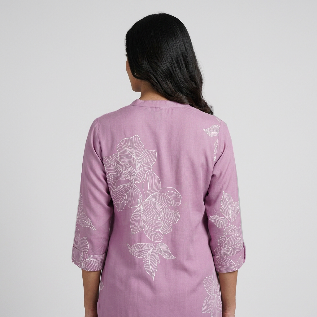 Printed Half Placket Kurta