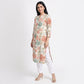 Half Placket Printed Long Kurta