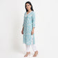 Printed V-Neck Long Kurta