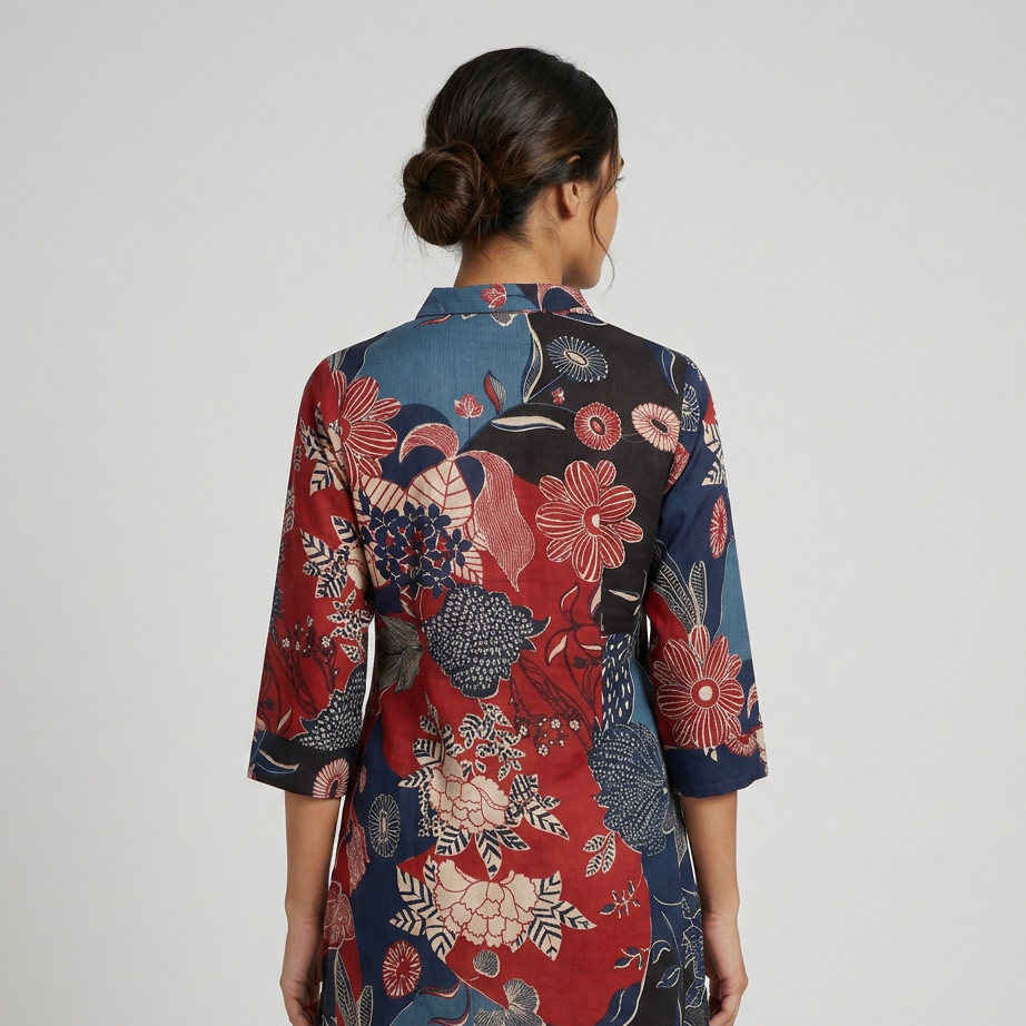 Cotton Printed Half Placket Long Kurta