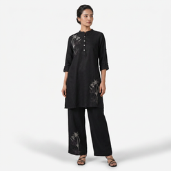 Embroidered Half Placket Kurta