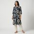 Cotton Printed Half Placket Long Kurta