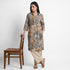 Printed Shirt Collar Straight Kurta