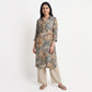Printed Shirt Collar Straight Kurta