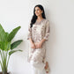 Printed V-Neck Straight Kurta