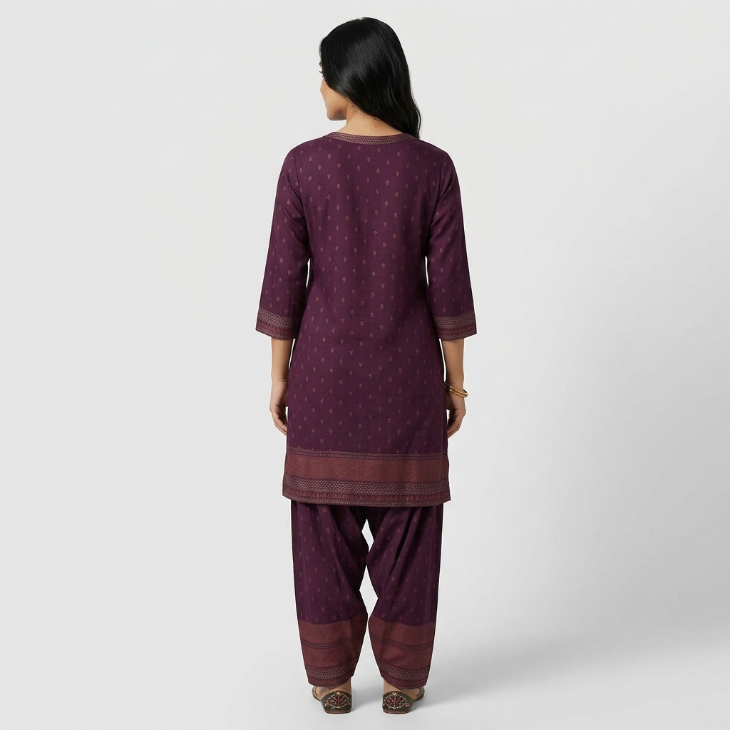 Printed Mid Length Foil Print Kurta