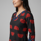 Printed V Neck Short Kurta