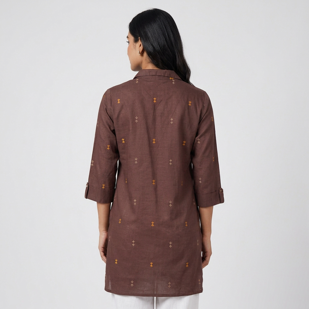 Cotton Embroidered Short Kurta