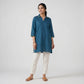 Embroidered Shirt Collar Short Kurta
