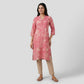Printed Kurti with Band Collar V Notch Half Placket