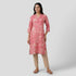 Printed Kurti with Band Collar V Notch Half Placket