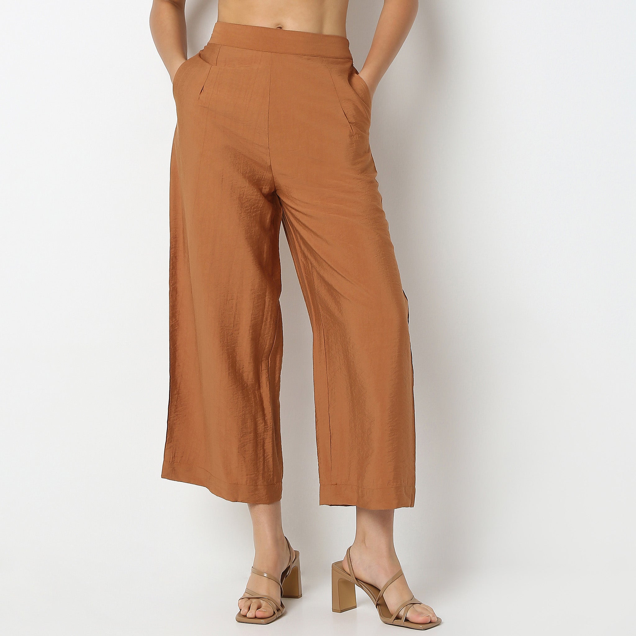 Ankle Length Straight Fit Solid Pants – Style Union