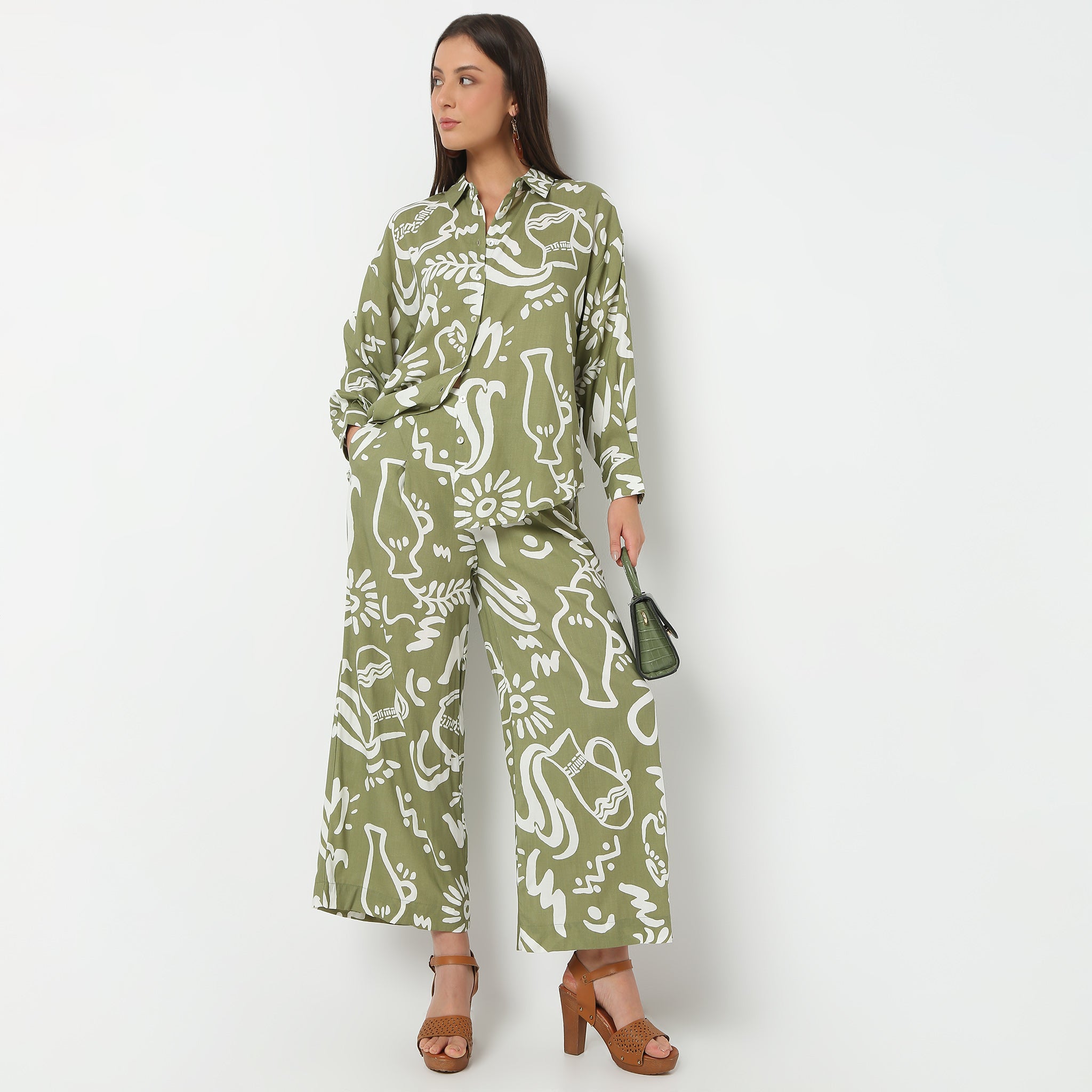 Ankle Length Printed Straight Fit Pants