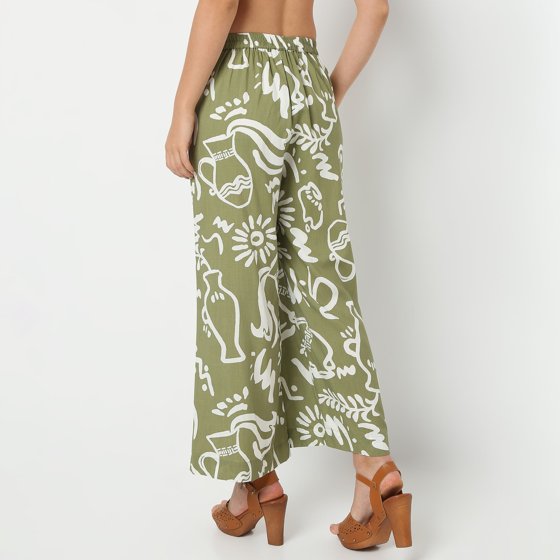 Ankle Length Printed Straight Fit Pants