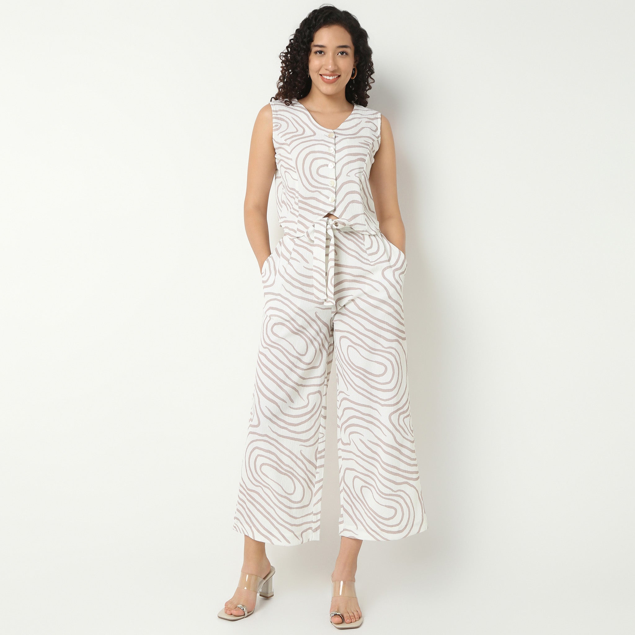 Straight Fit High Rise Printed Culottes