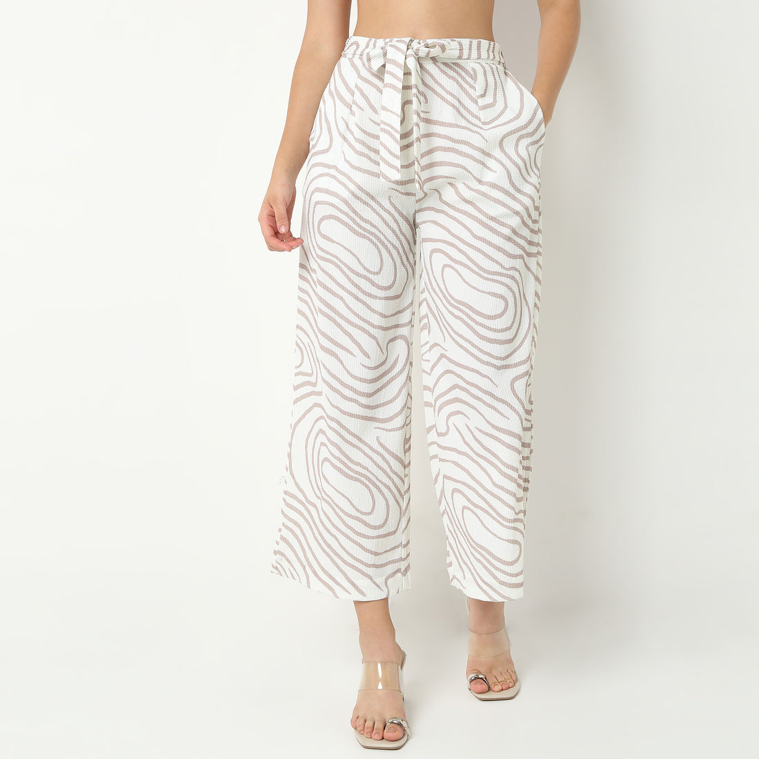Straight Fit High Rise Printed Culottes