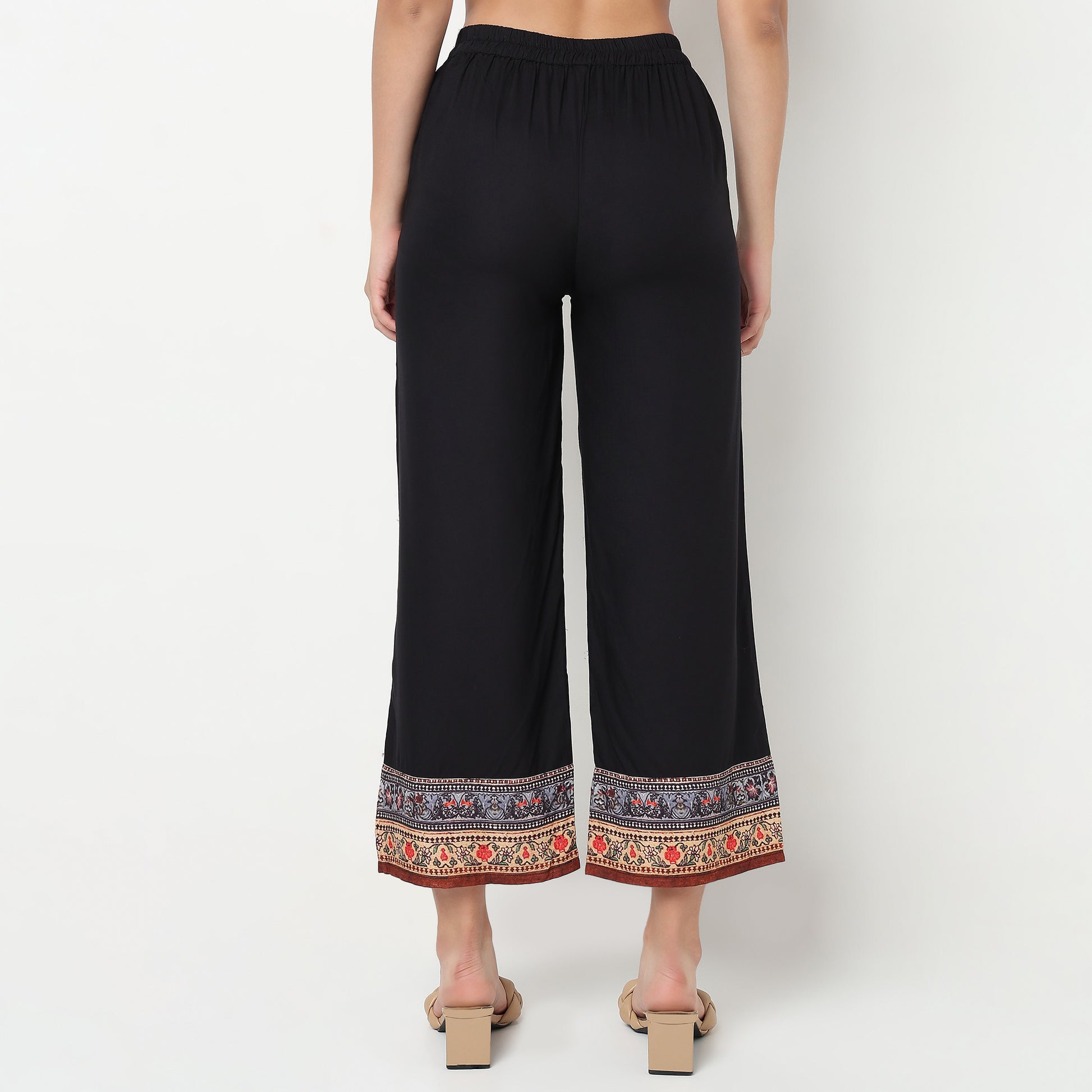 Buy Women Straight Fit Printed Ankle Length High Rise Pants  - Style Union