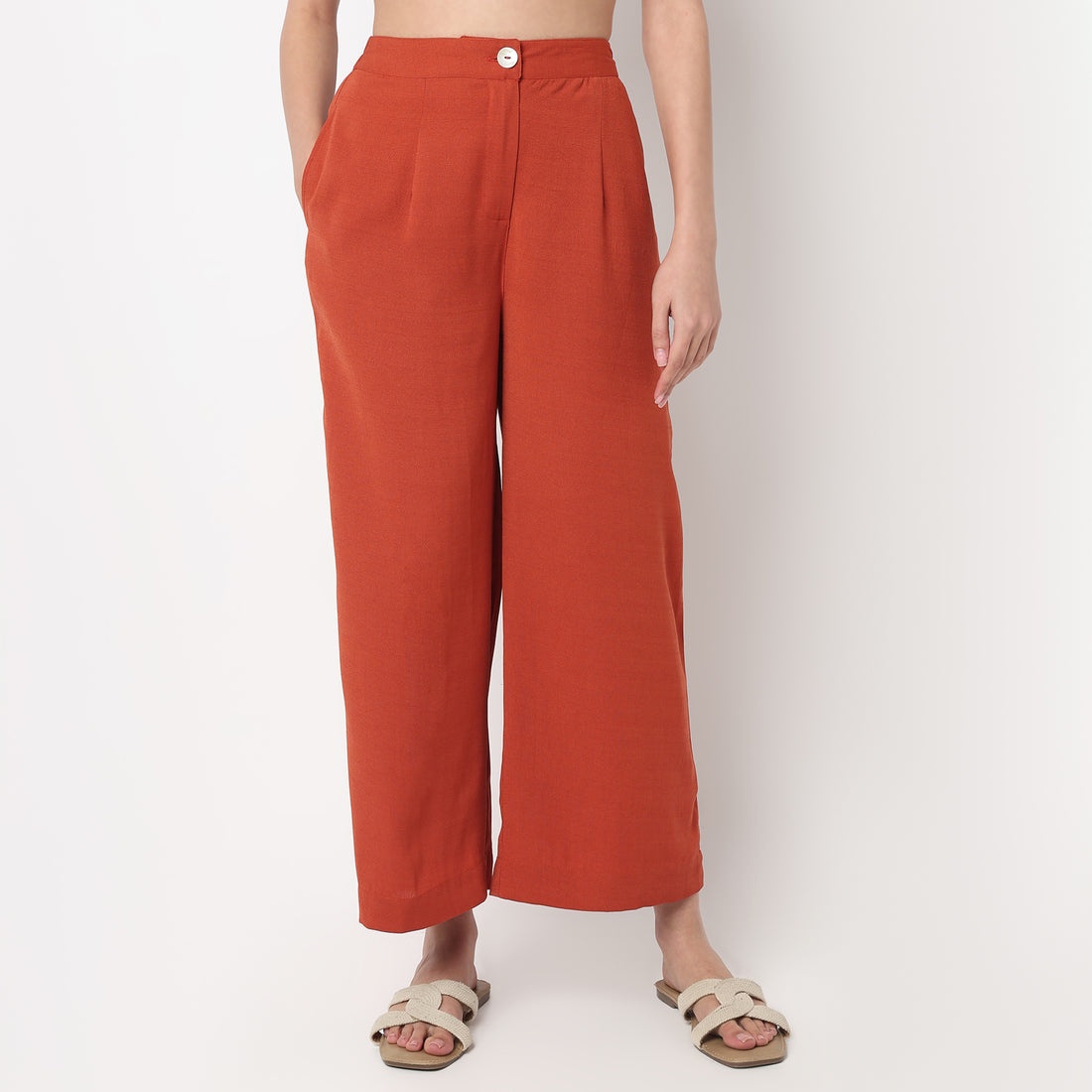 High Rise Straight Pants