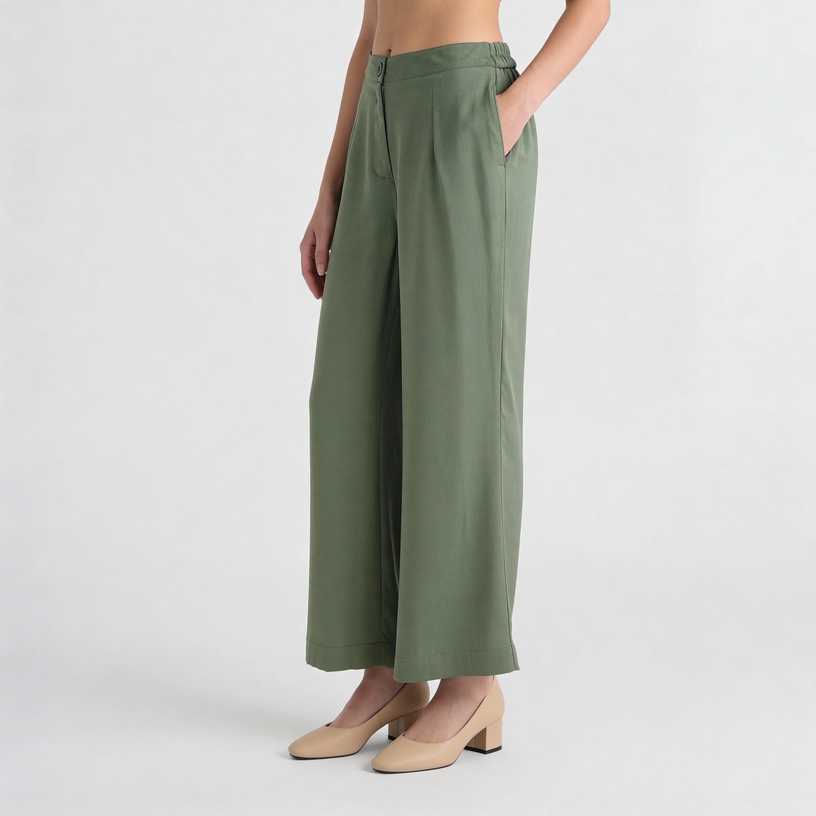 Straight Fit High Rise Pants