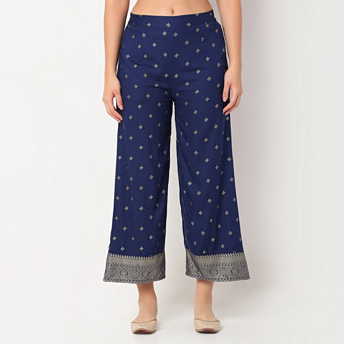 Printed Flared High Rise Pants