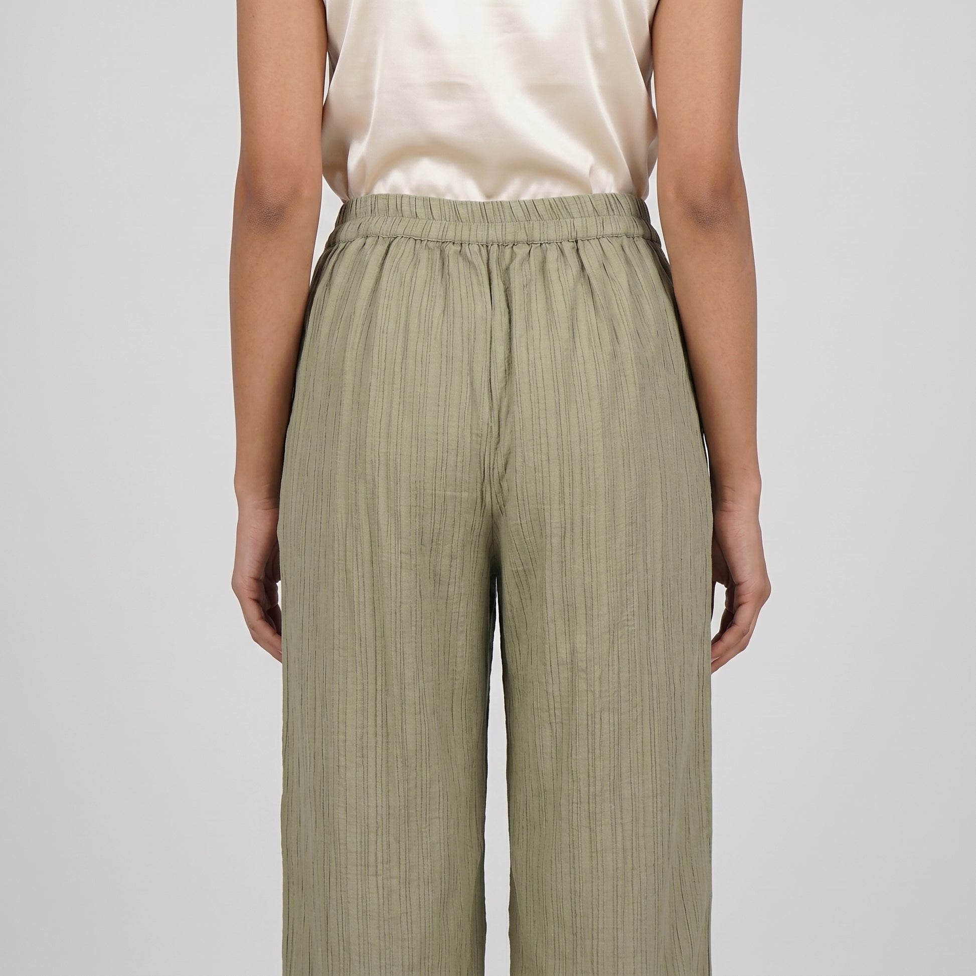 Structured High Rise Straight Pants