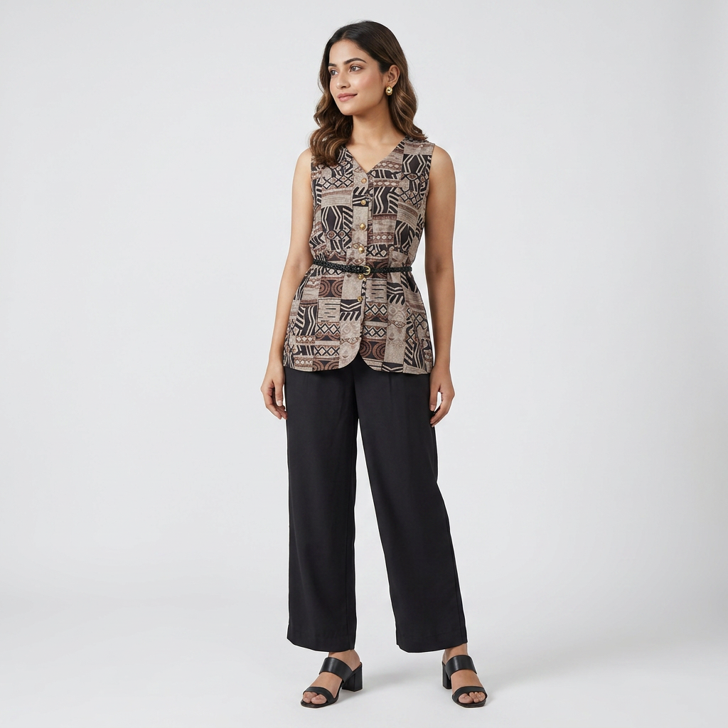 Solid Straight High Rise Pants