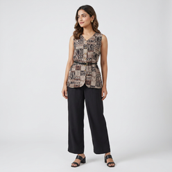 Solid Straight High Rise Pants