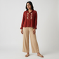 Solid Straight High Rise Pants