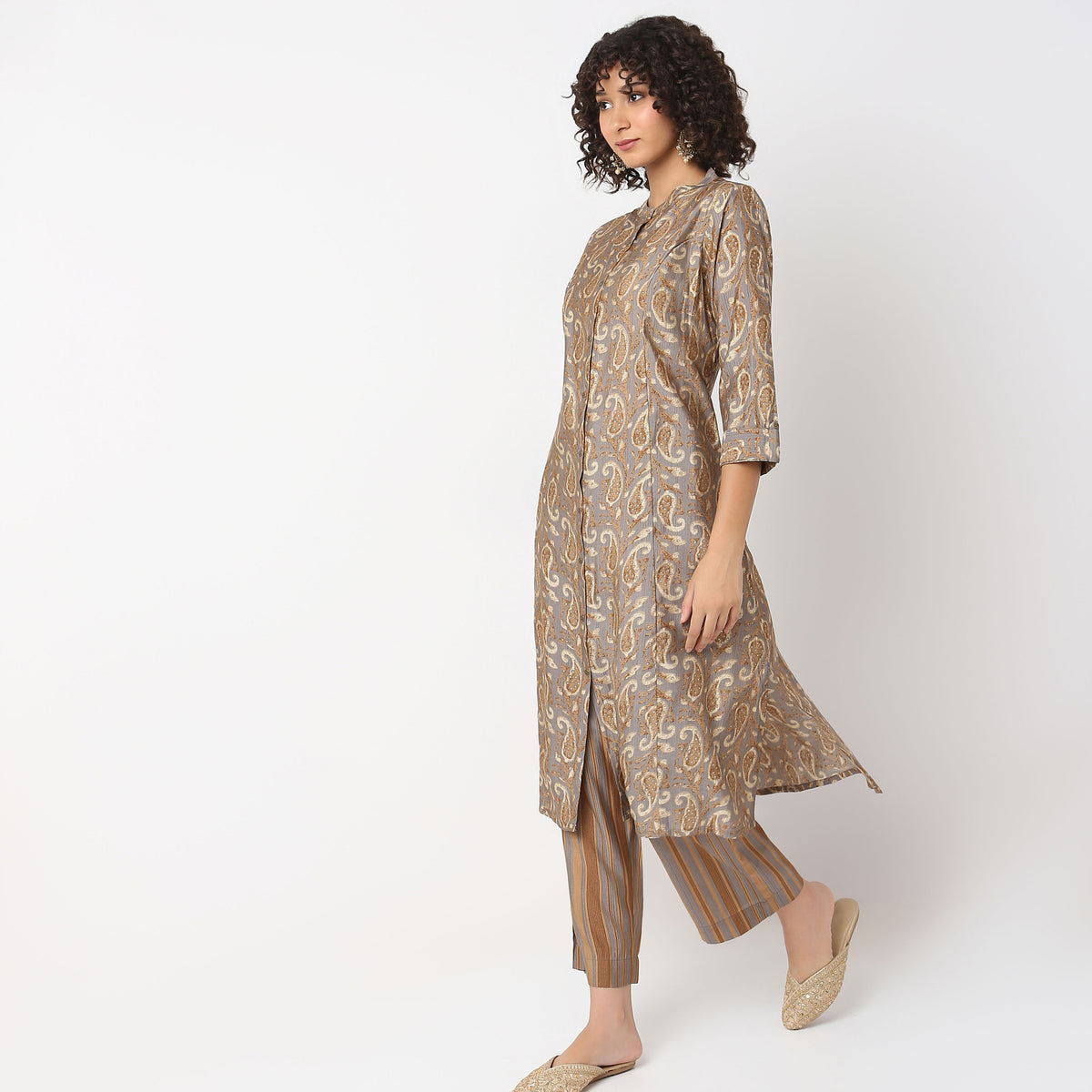 Flare Fit Embellished Kurta with Pyjama Set