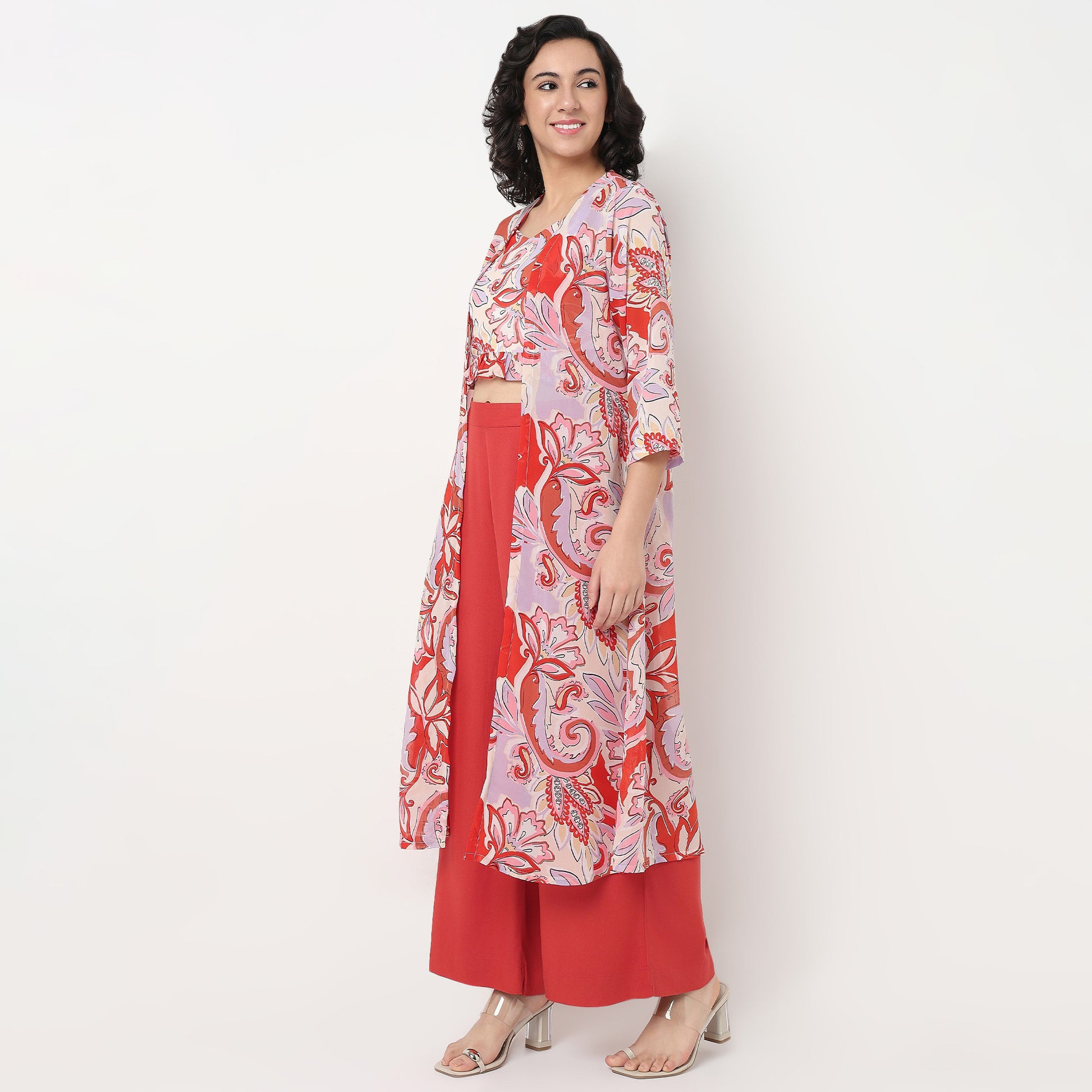Order Now Women Print Square Neck Straight Relaxed Fit High Rise Ethnic Wear Fusion Set by Style Union
