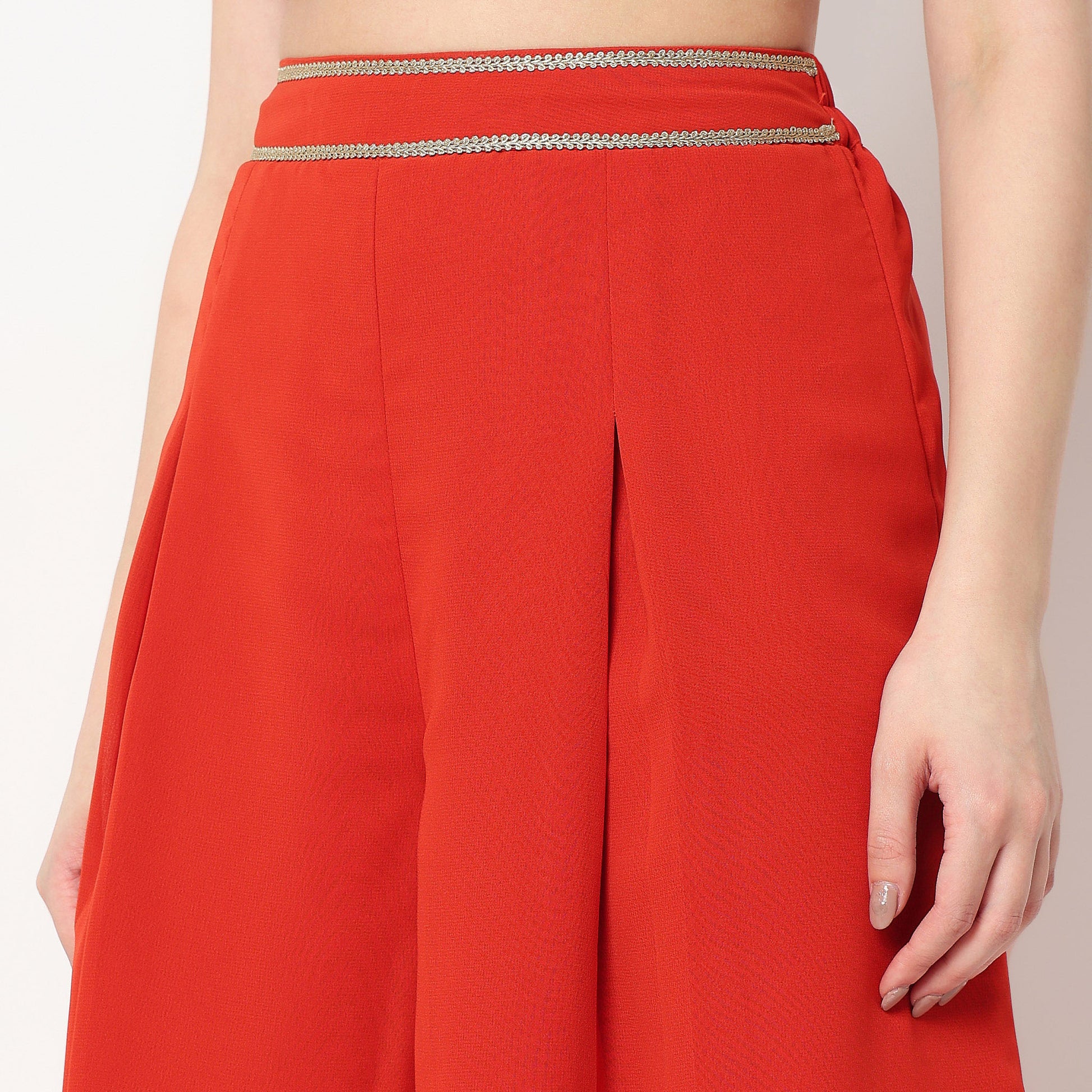 Printed Crop Top with Palazzo with Shrug Set