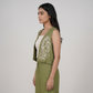 Smocked Crop Top With Shrug and Pant Set
