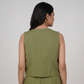 Smocked Crop Top With Shrug and Pant Set