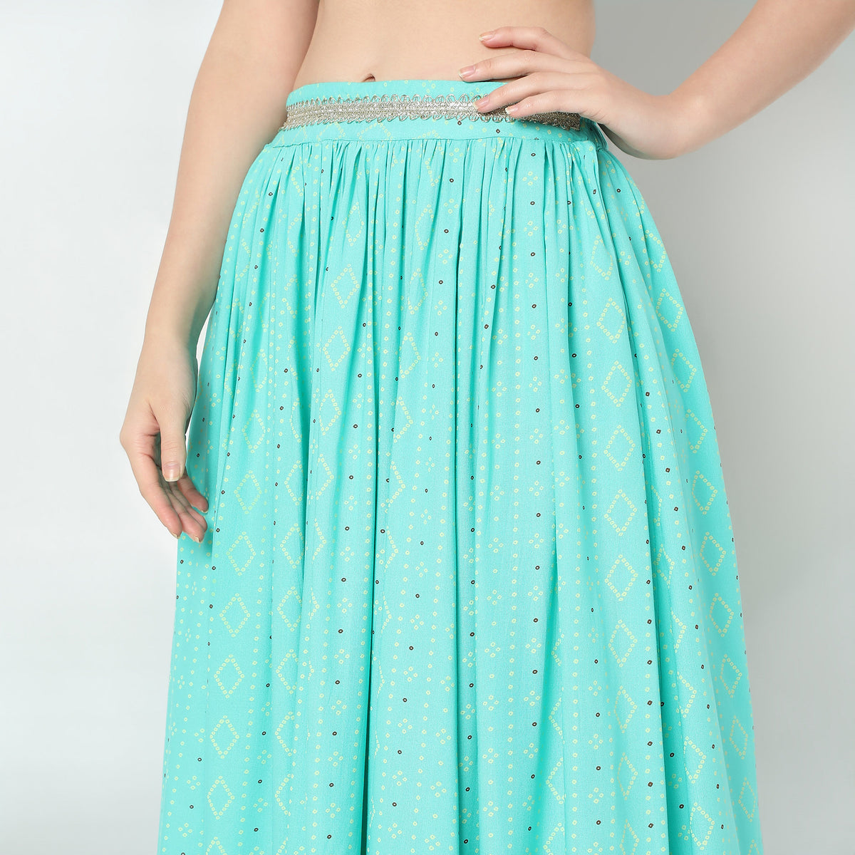 Flare Fit Printed High Rise Skirts