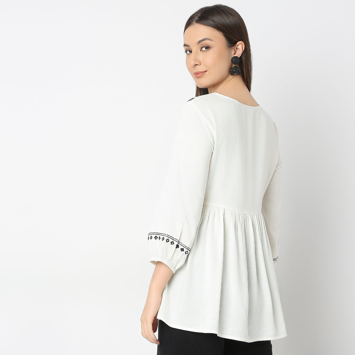 Regular Fit Embroidered Top