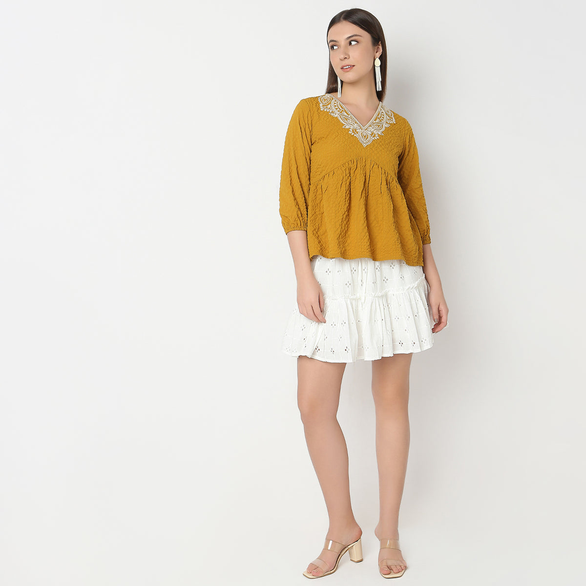 Regular Fit Embroidered Tunic