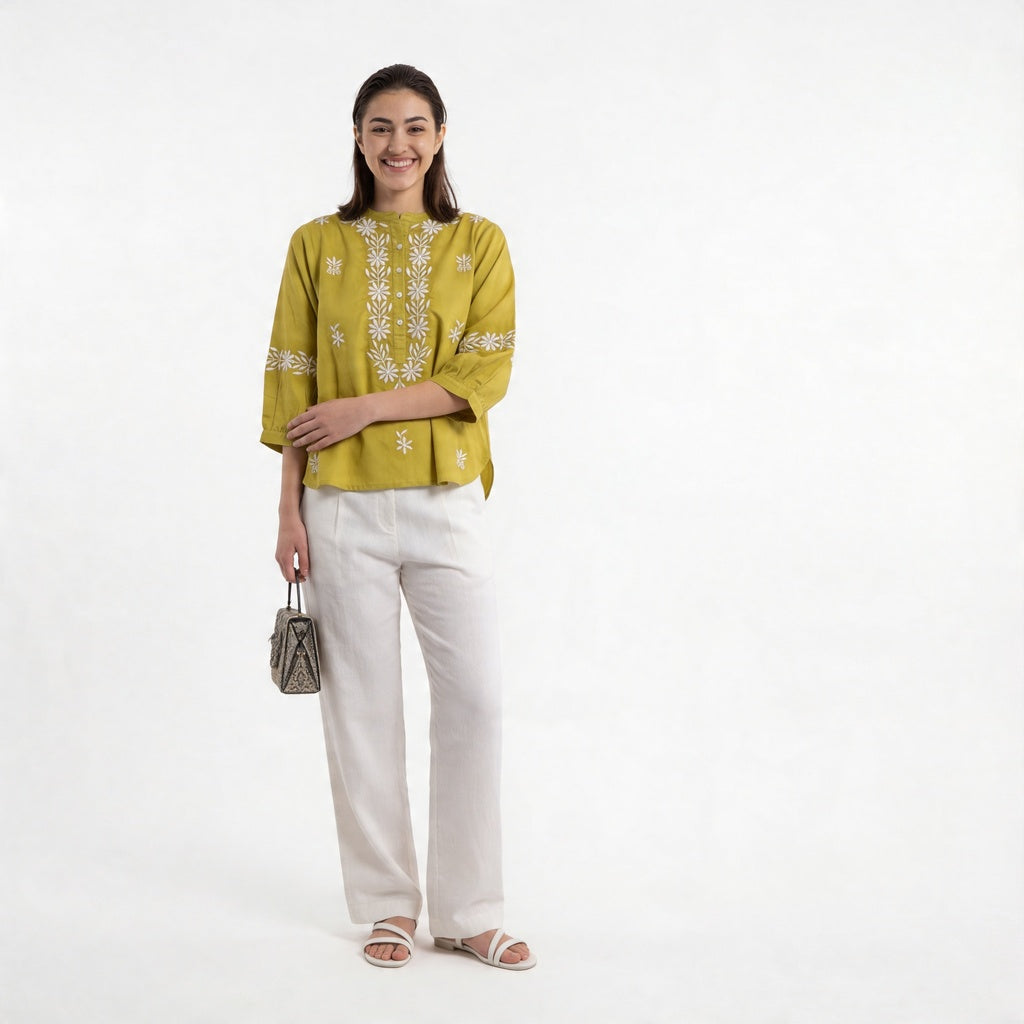 Embroidered Straight Top