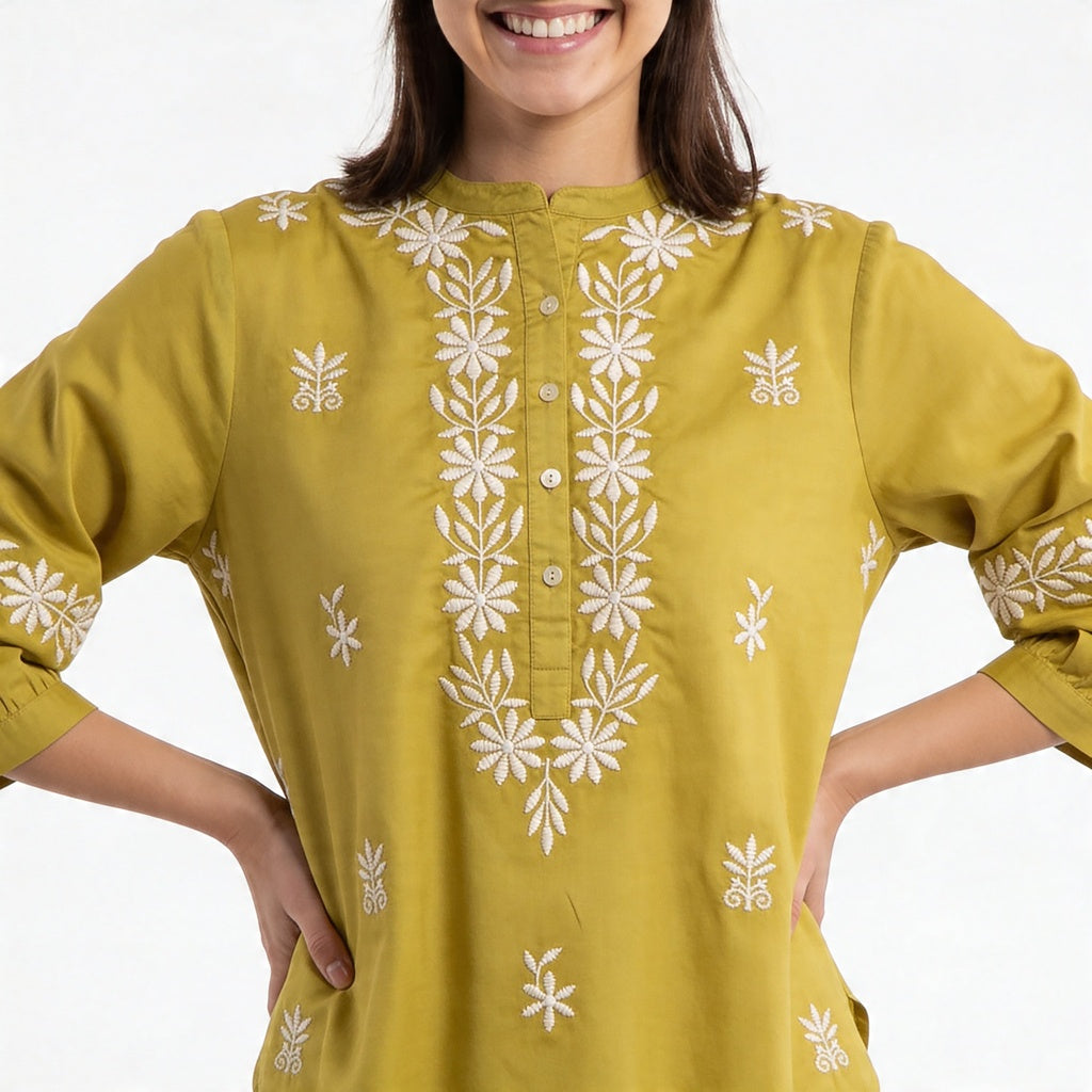 Embroidered Straight Top