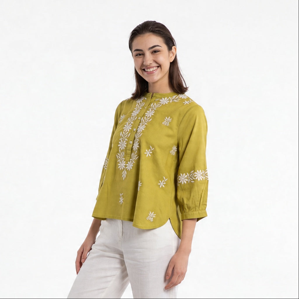 Embroidered Straight Top