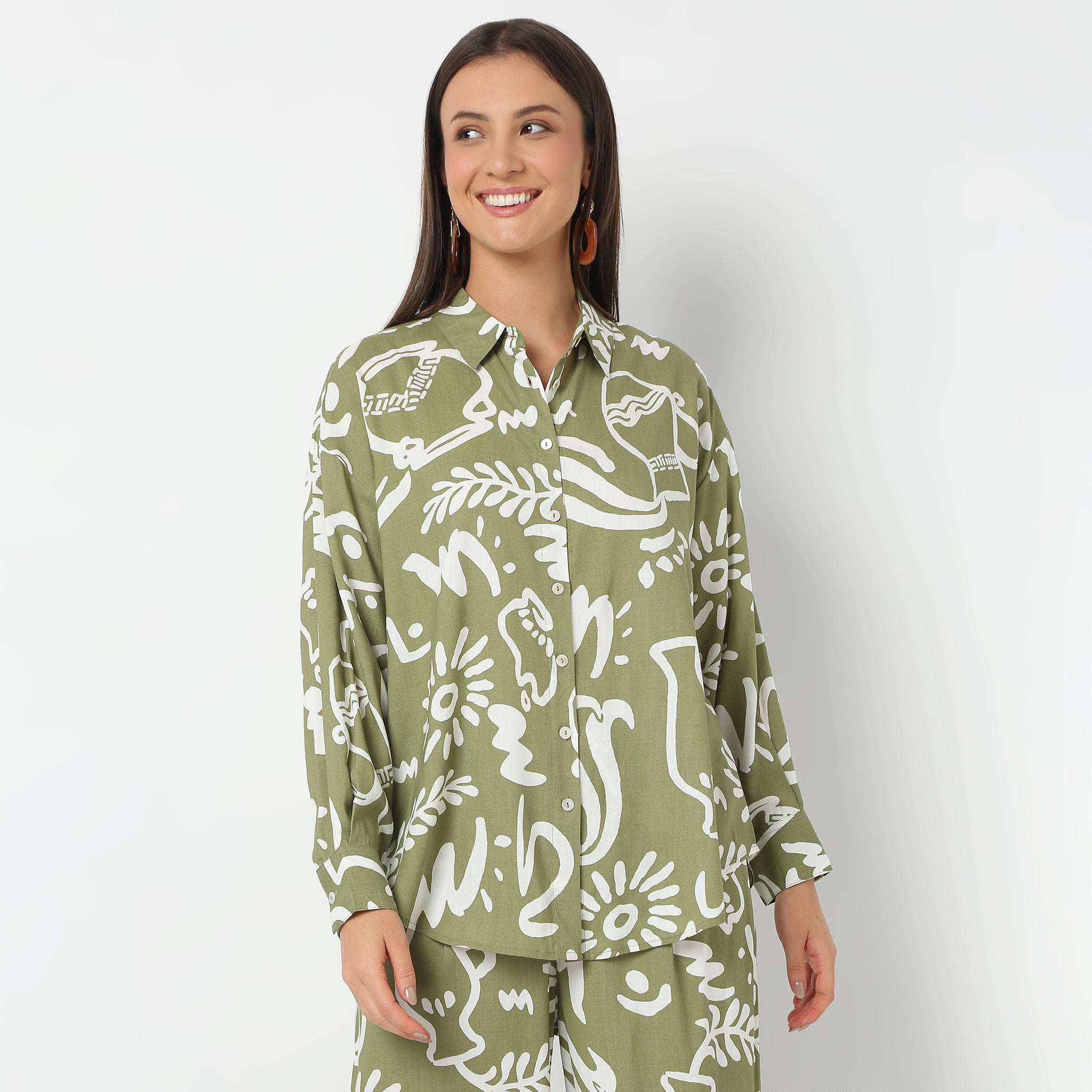 Camp Collar Full Sleeve Printed Shirt