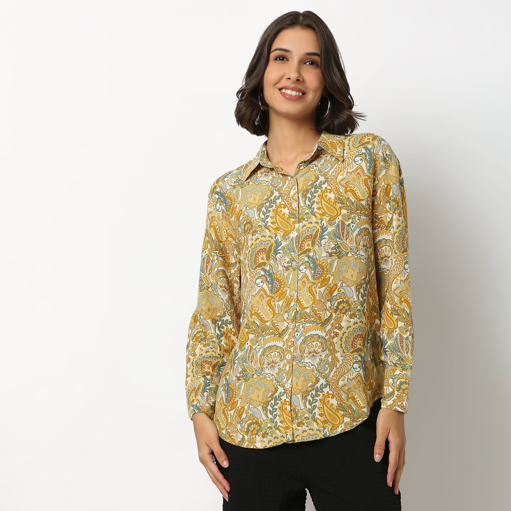 Printed Rayon Shirt, Full Sleeve