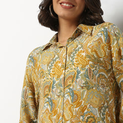 Printed Rayon Shirt, Full Sleeve