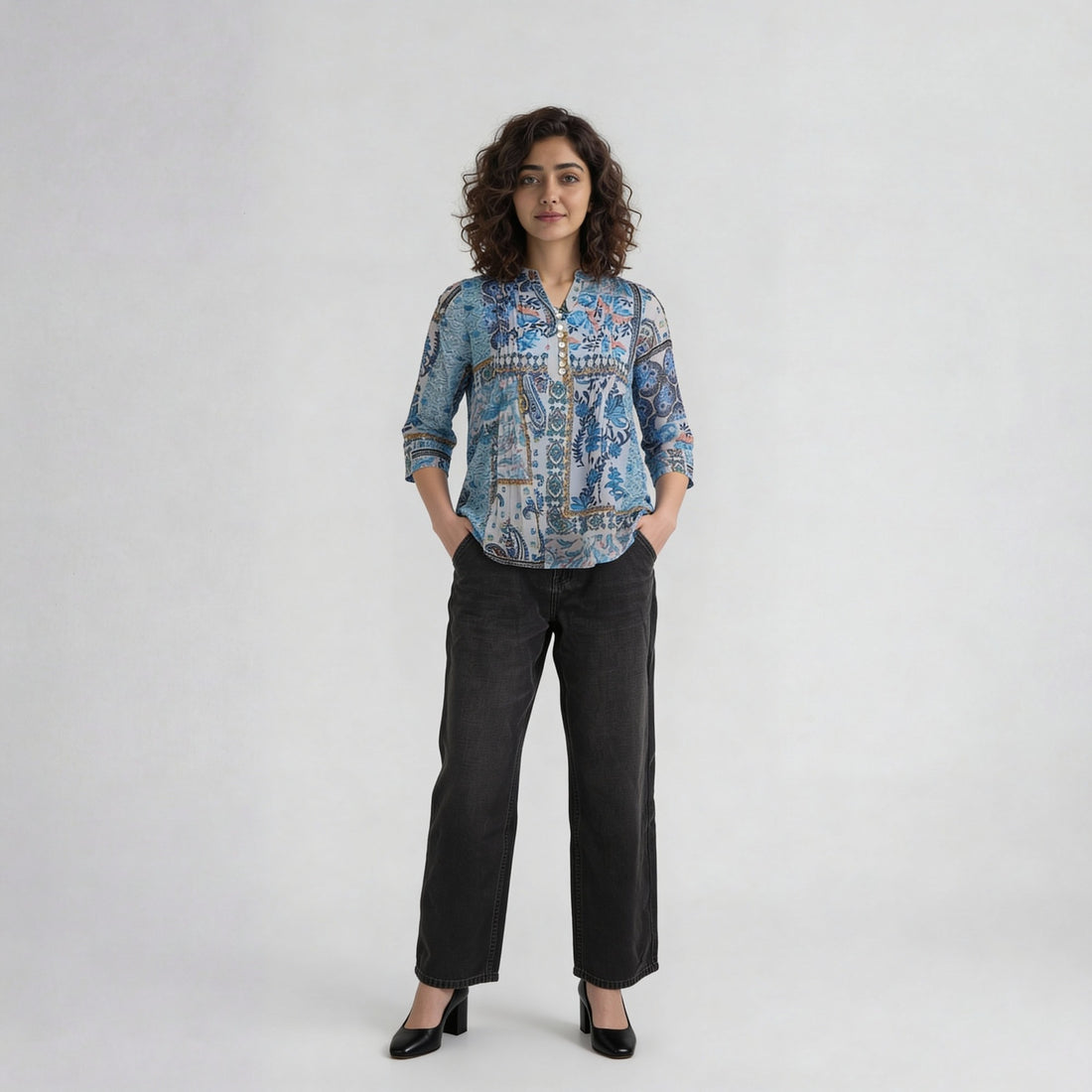 Polyester Printed Full Sleeve Top