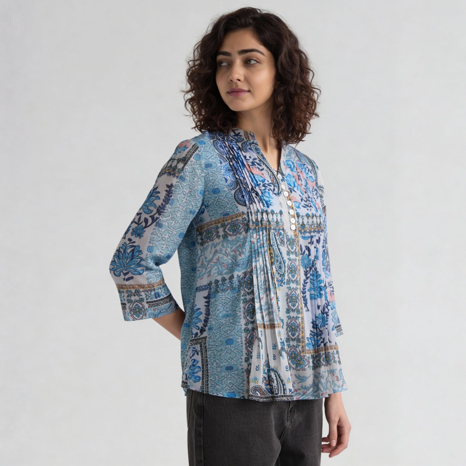 Polyester Printed Full Sleeve Top