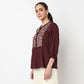 Embroidered Straight Top