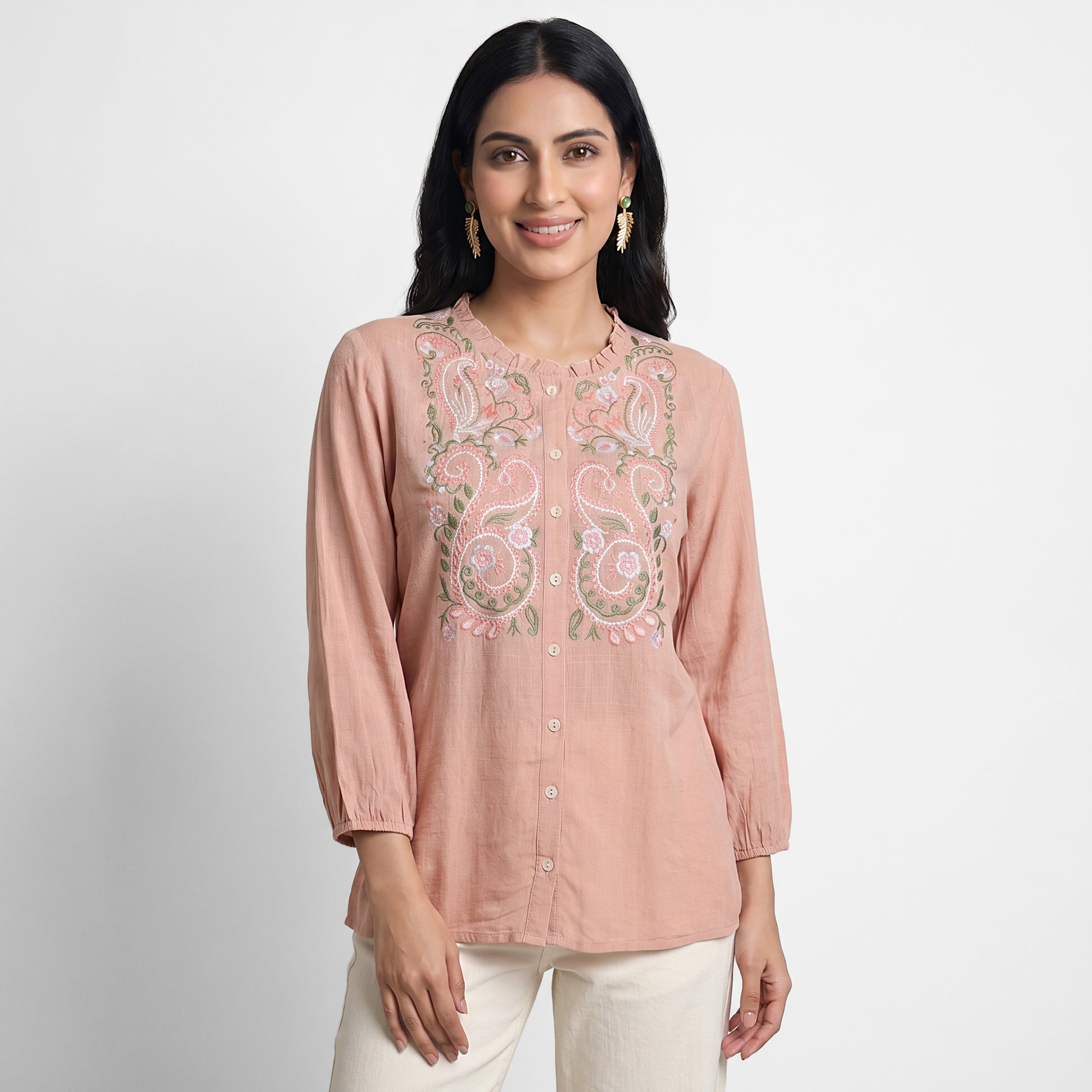 Embroidered Straight Top