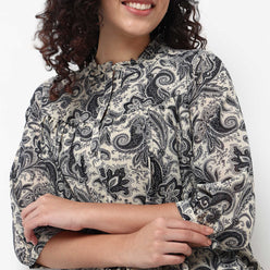 Gathered Yoke Front Placket Top