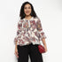 V-Neck Printed Peplum Top